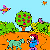 Lily in the apple garden coloring
