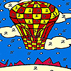 Red flying balloon colori…